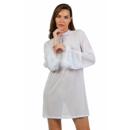 Robe tunique voile blanc...