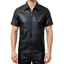 Chemise Homme effet cuir zip