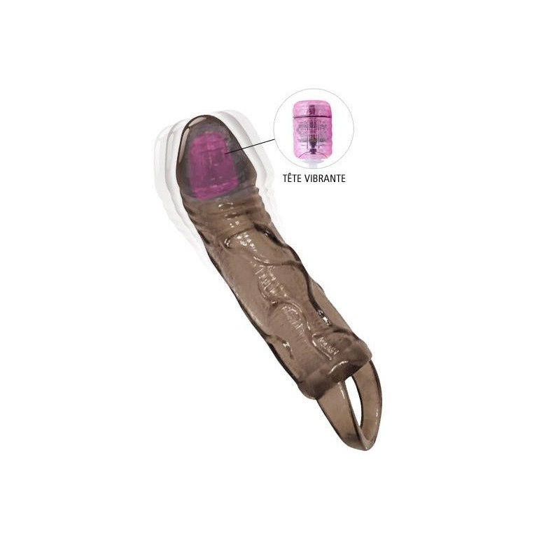 Gaine Extension Pénis Vibrante Black