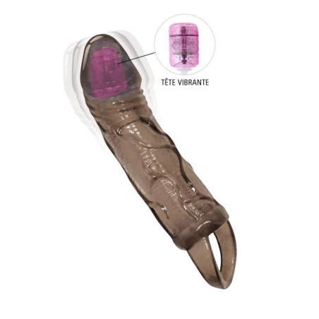 Gaine Extension Pénis Vibrante Black